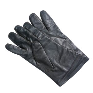 a pair of black leather gloves