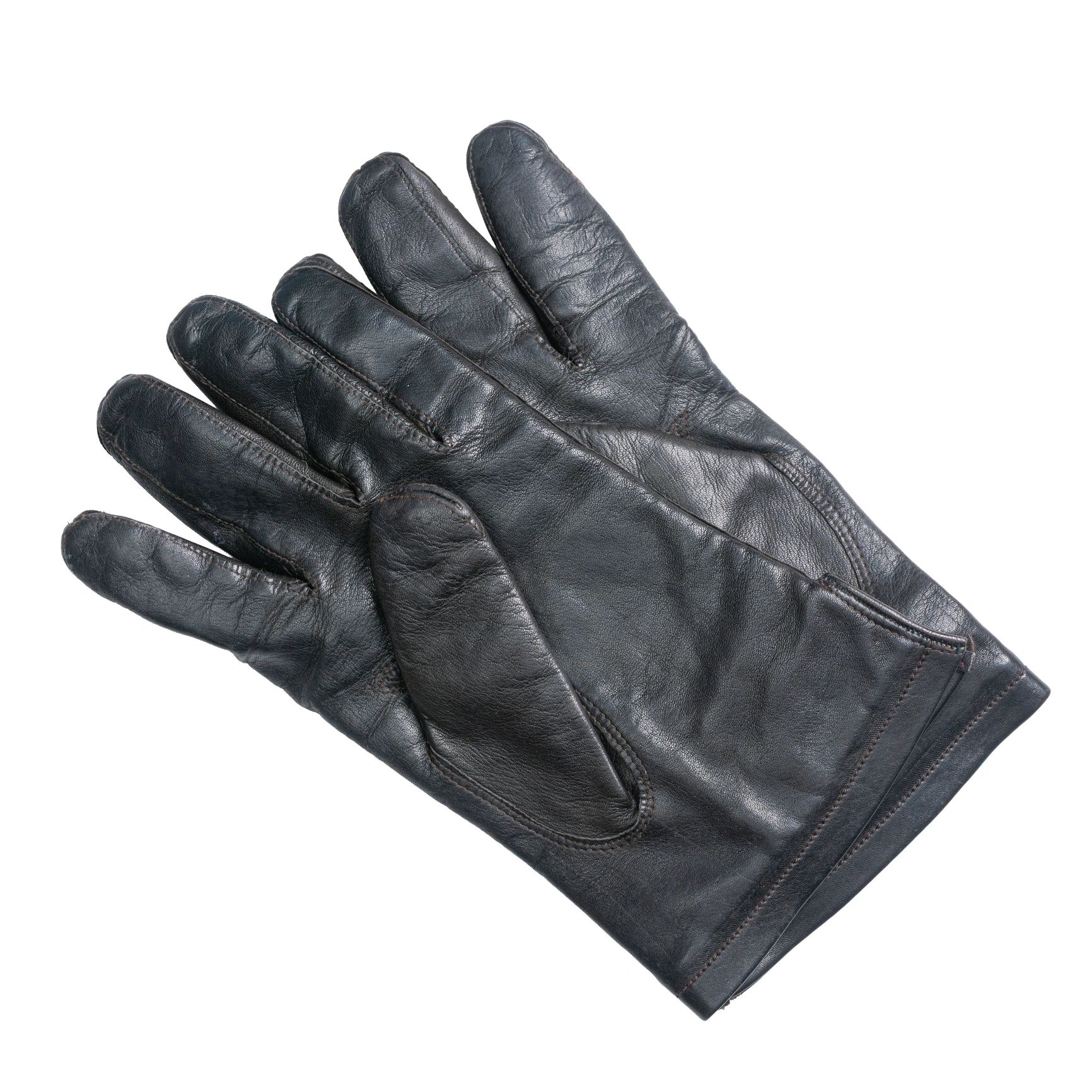a pair of black leather gloves